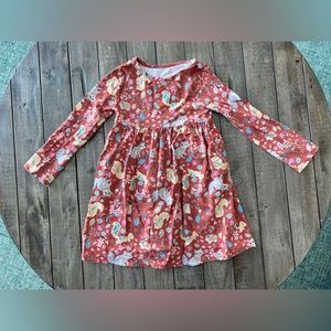 Adorable forest animals cotton long sleeve dress girls 5t toddler play school